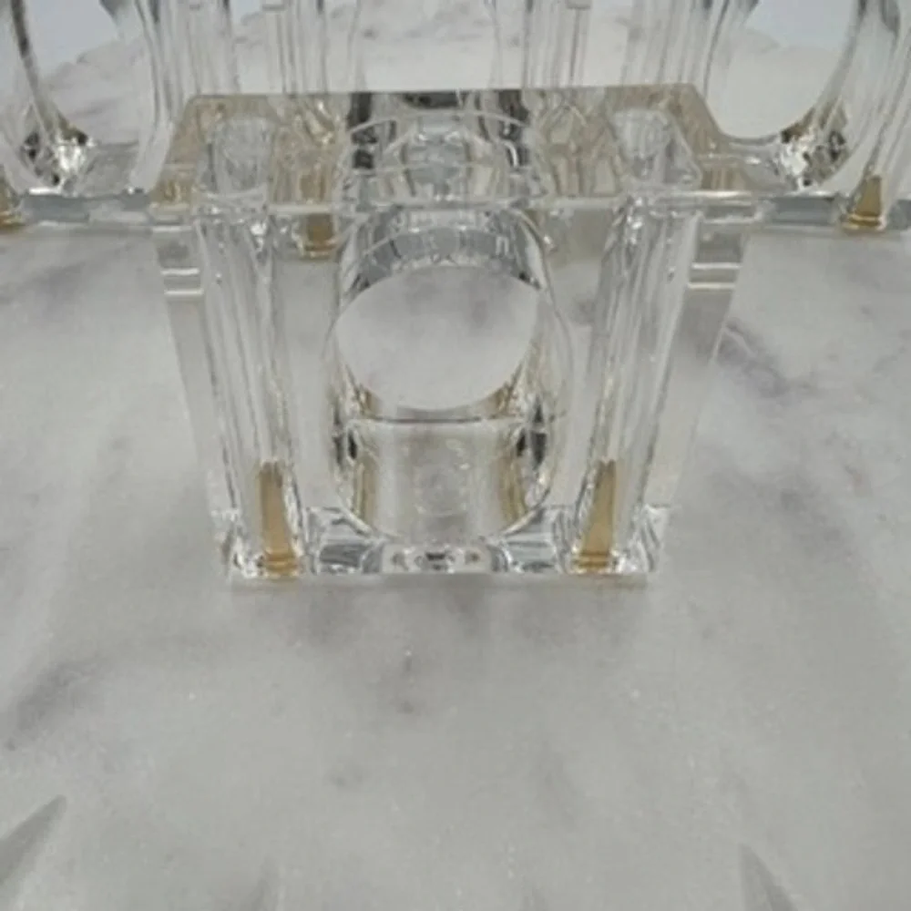 Vintage clear lucite Napkin Rings Set of 6 Rectangular MCM,‎ hollywood regency