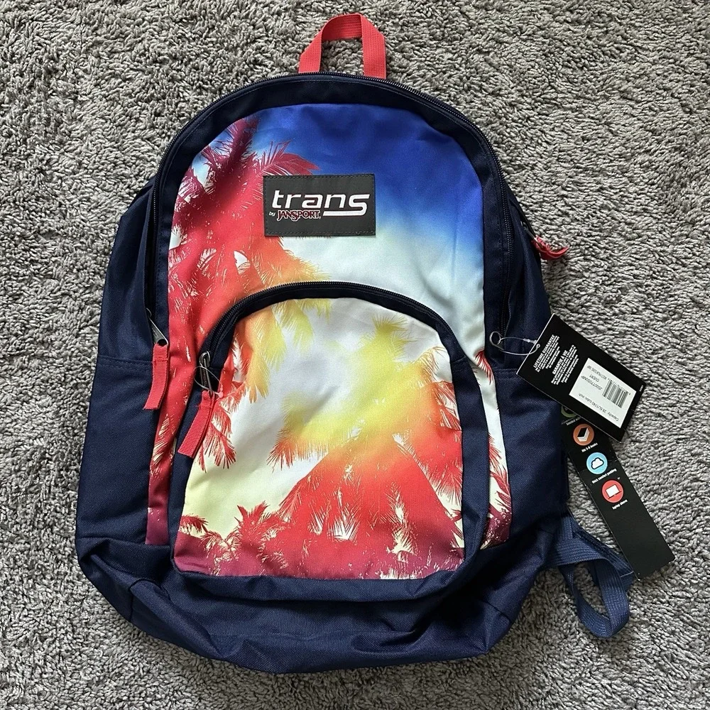 Trans By‎ Jansport Multipalm Sun Backpack With Laptop Sleeve Blue New