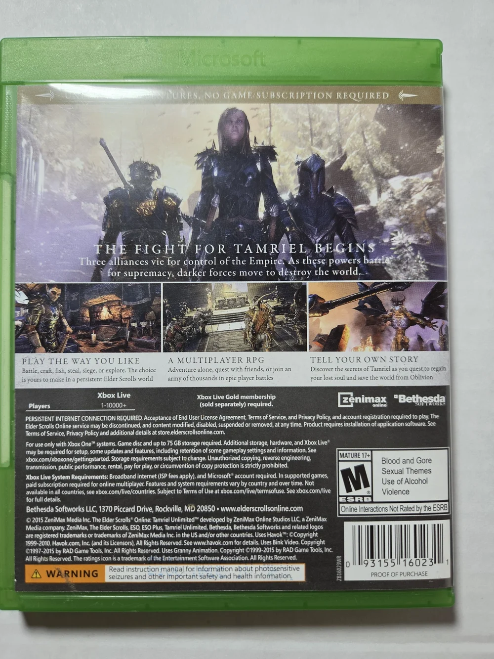 Bethesda EldeThe Elder Scrolls Online: Tamriel Unlimited - Xbox One (White/Gold)