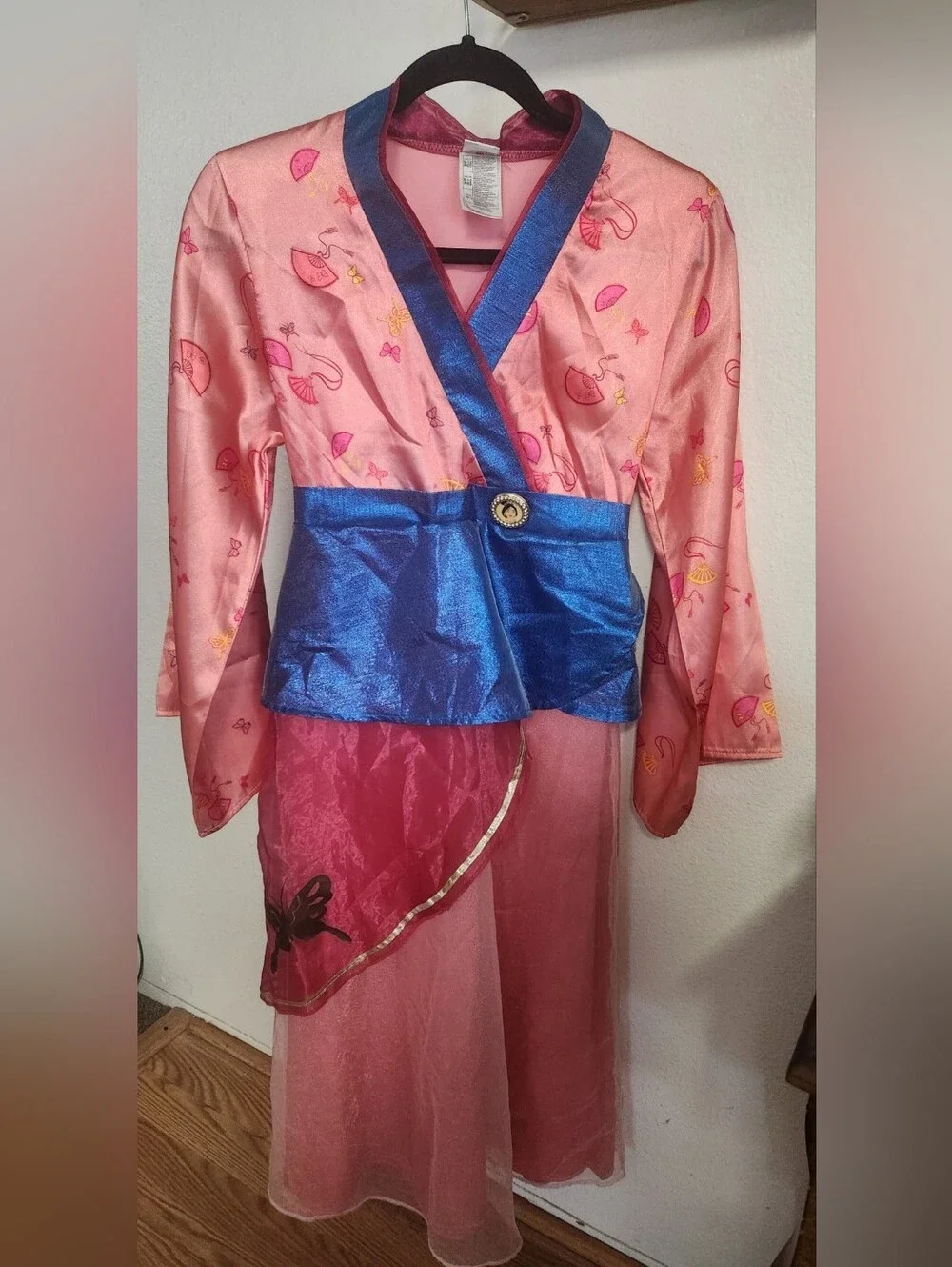 Authentic Disney Store Mulan Princess Costume Dress - Girls Pink & Blue Sz 9/10