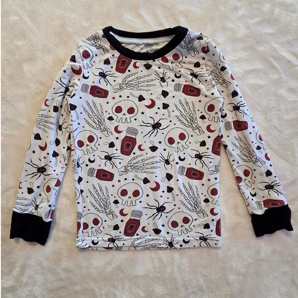 Bamboo Halloween Pajama Top Toddler 12–18M Skull Spider‎ Skeleton Print