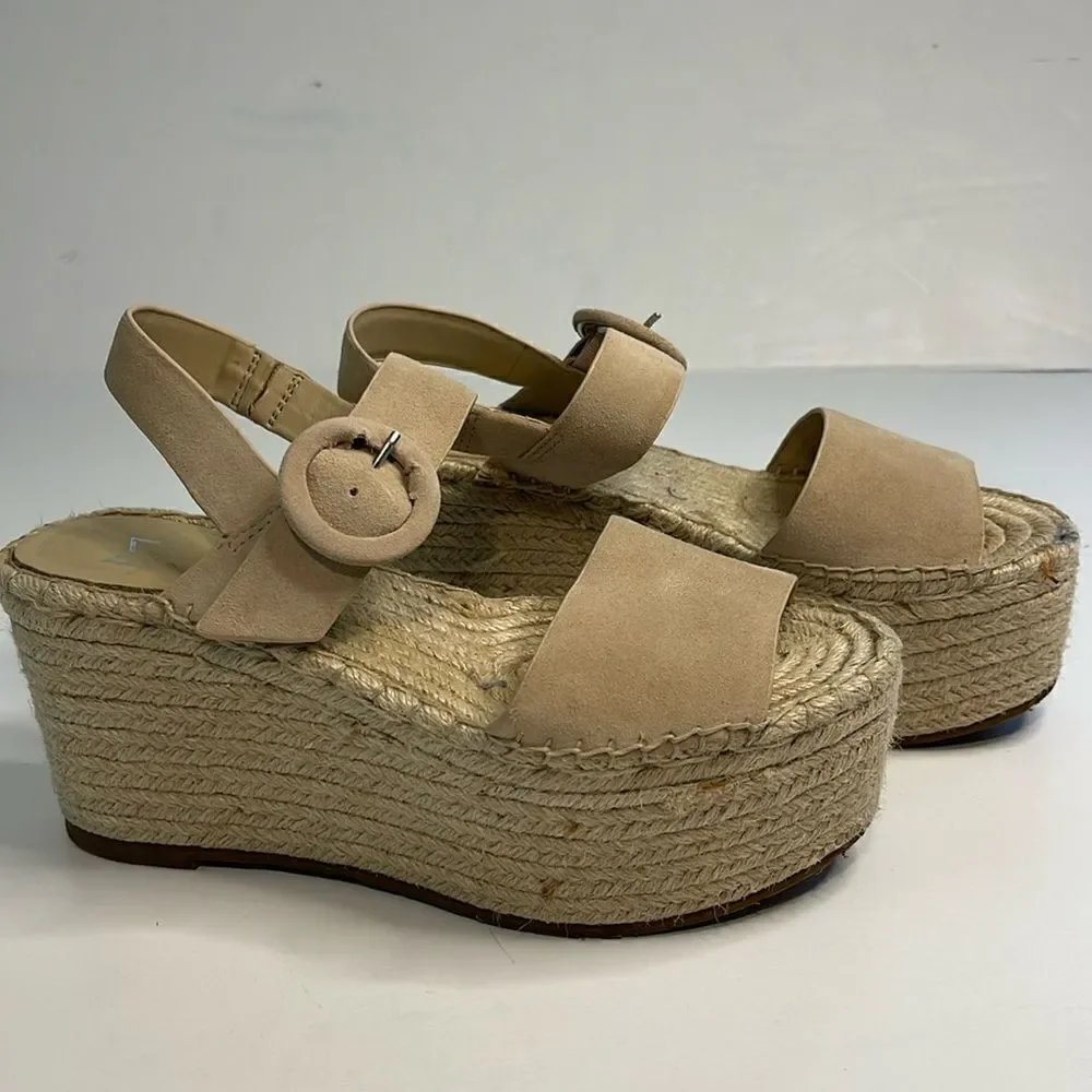 Marc Fisher MLREX Leather and Rope Wedges