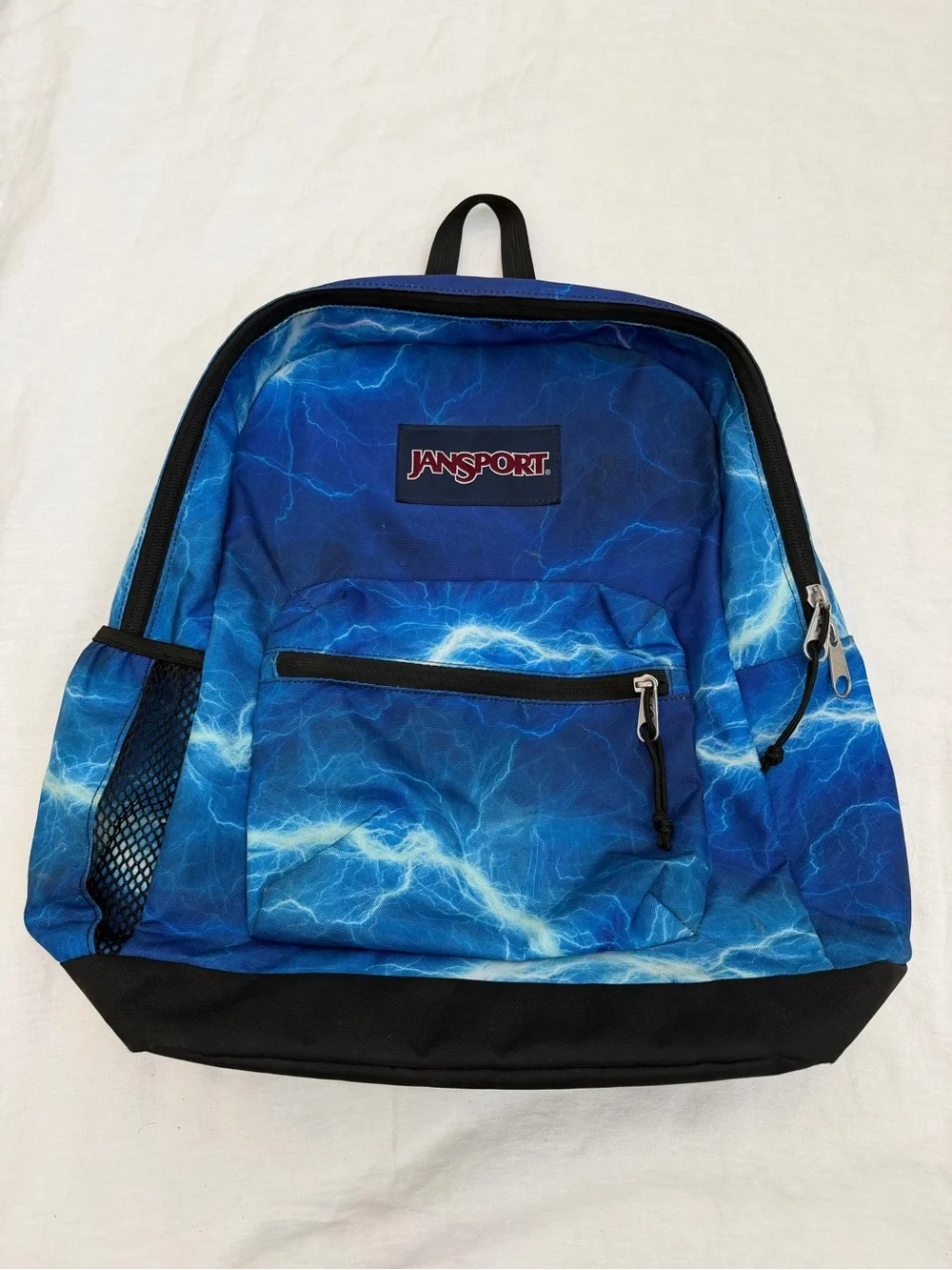 Jansport Cross Town Plus Electric Blue Lightning Print Backpack