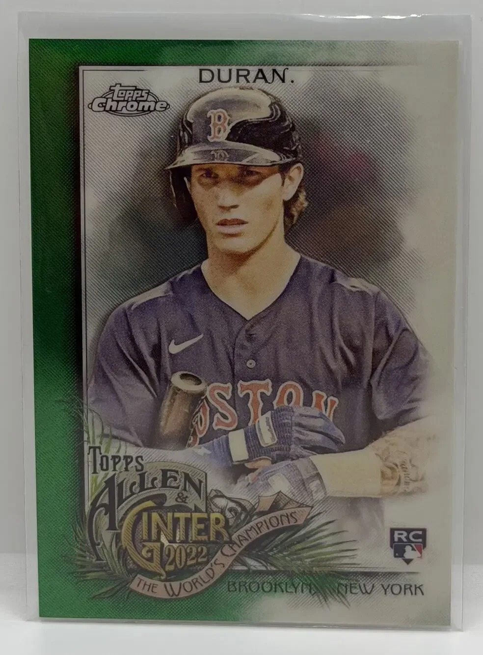 2022 Topps Allen & Ginter Chrome - Jarren Duran #110 Green Refractor /99 (RC)