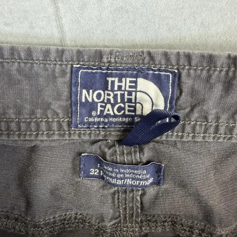 The North Face Cargo Pants Mens 32R Gray Ripstop Canvas Hiking Outdoor Utility