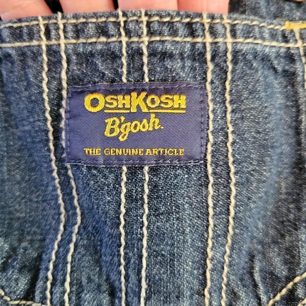 EC OSHKOSH B'GOSH 100% COTTON DENIM OVERALLS W/POCKETS SZ.9 MONTHS