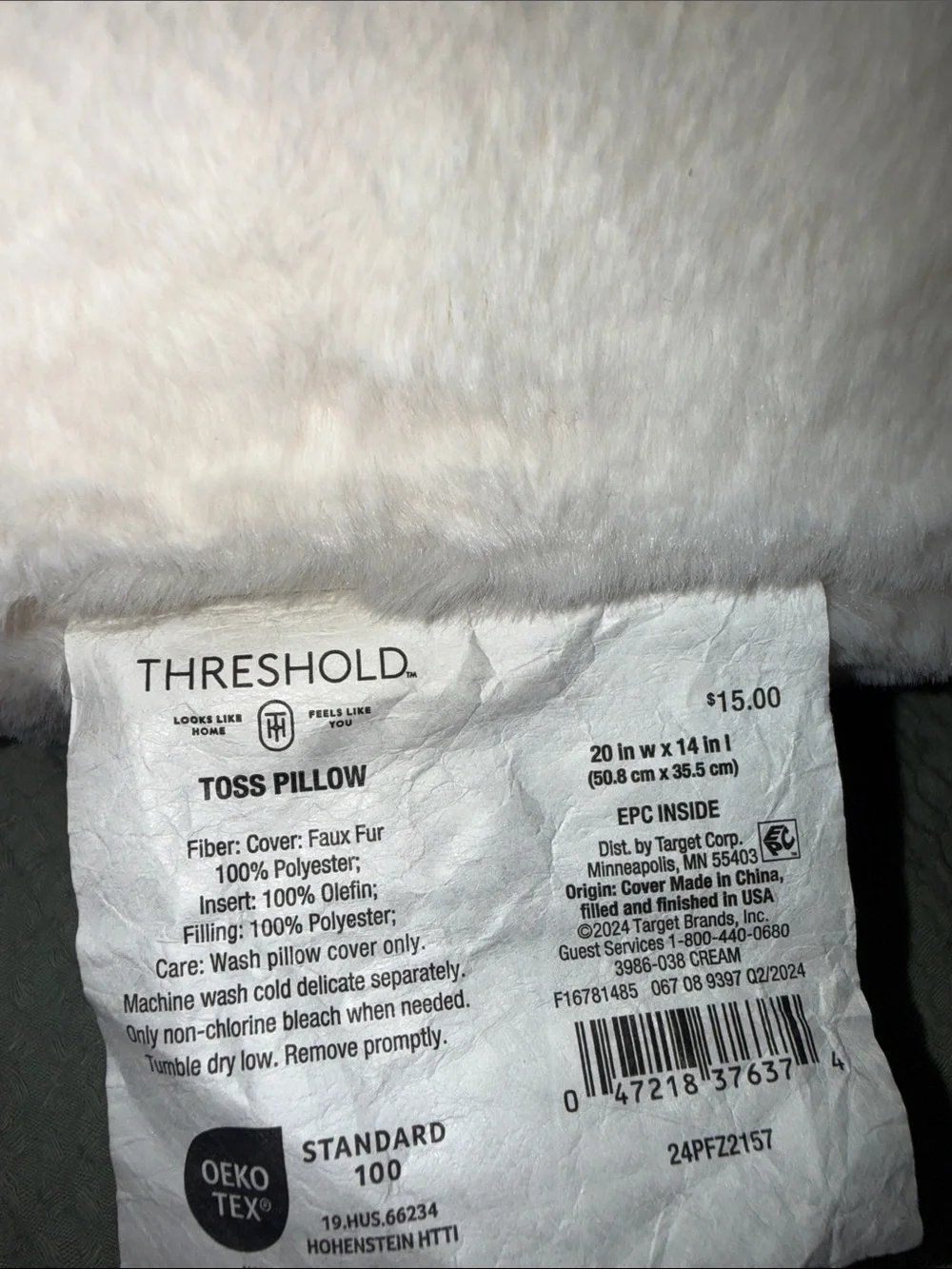Threshold faux rabbit