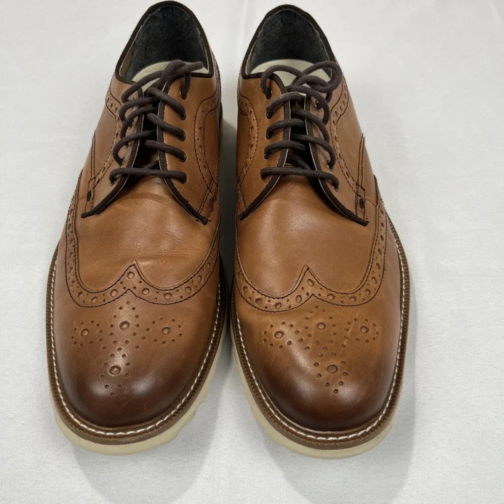 Johnston &‎ Murphy Mens Size 13 Tan Wingtip Casual Shoes 59-42115