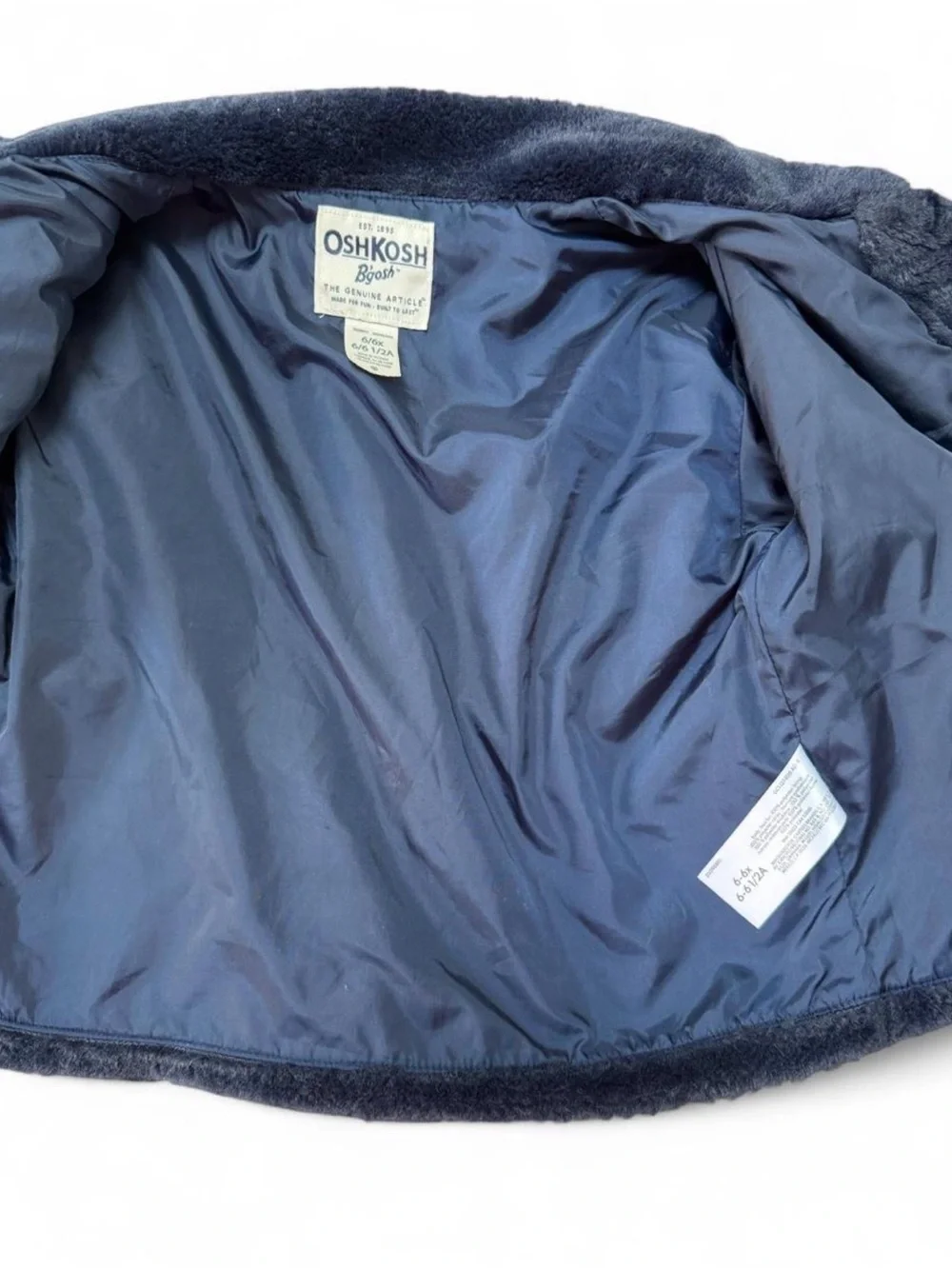 OshKosh B'gosh Plush Navy Blue Faux-Fur Pea Coat