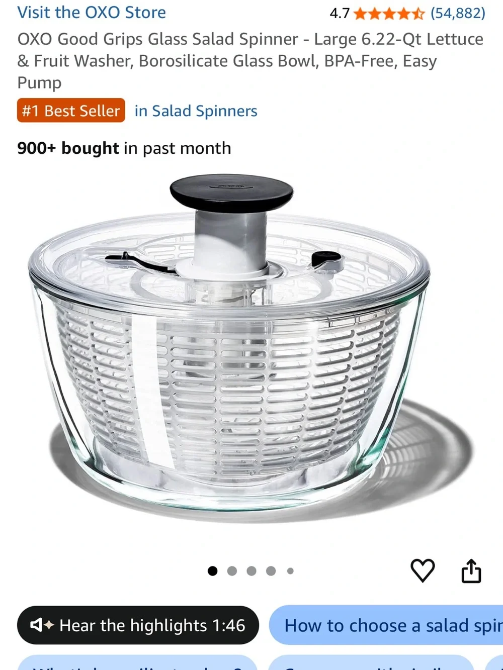Oxo glass bowl