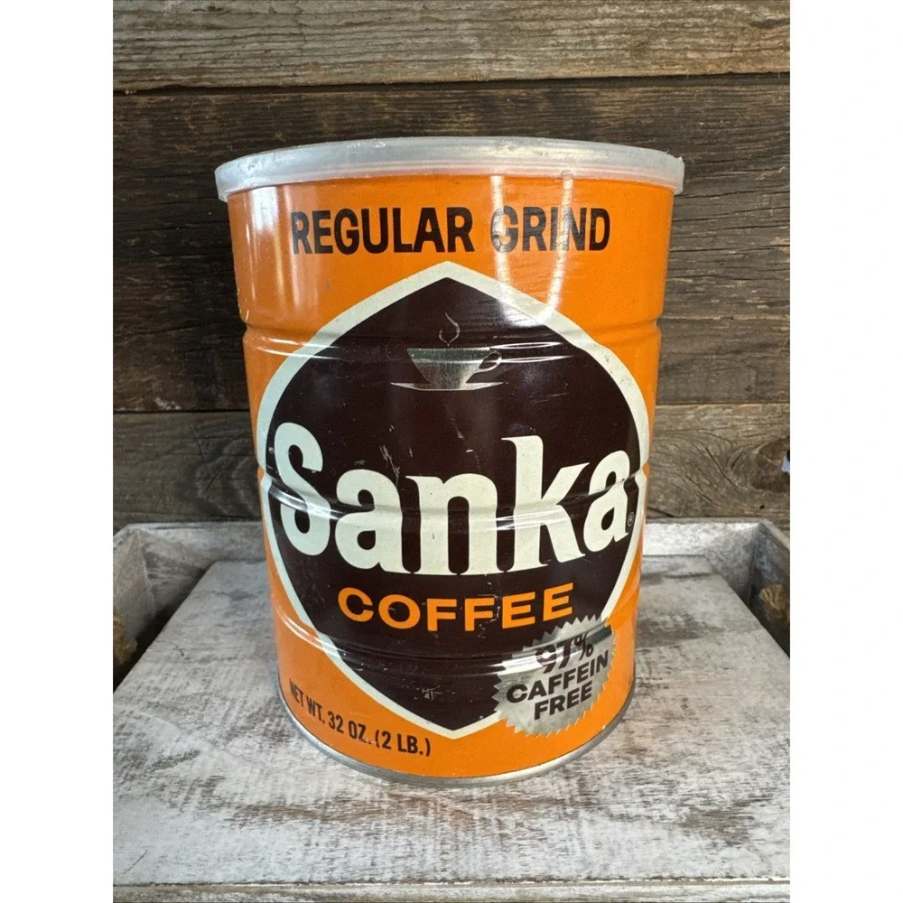 Sanka‎ Regular Grind Coffee 32oz Unopened Antique Full Can