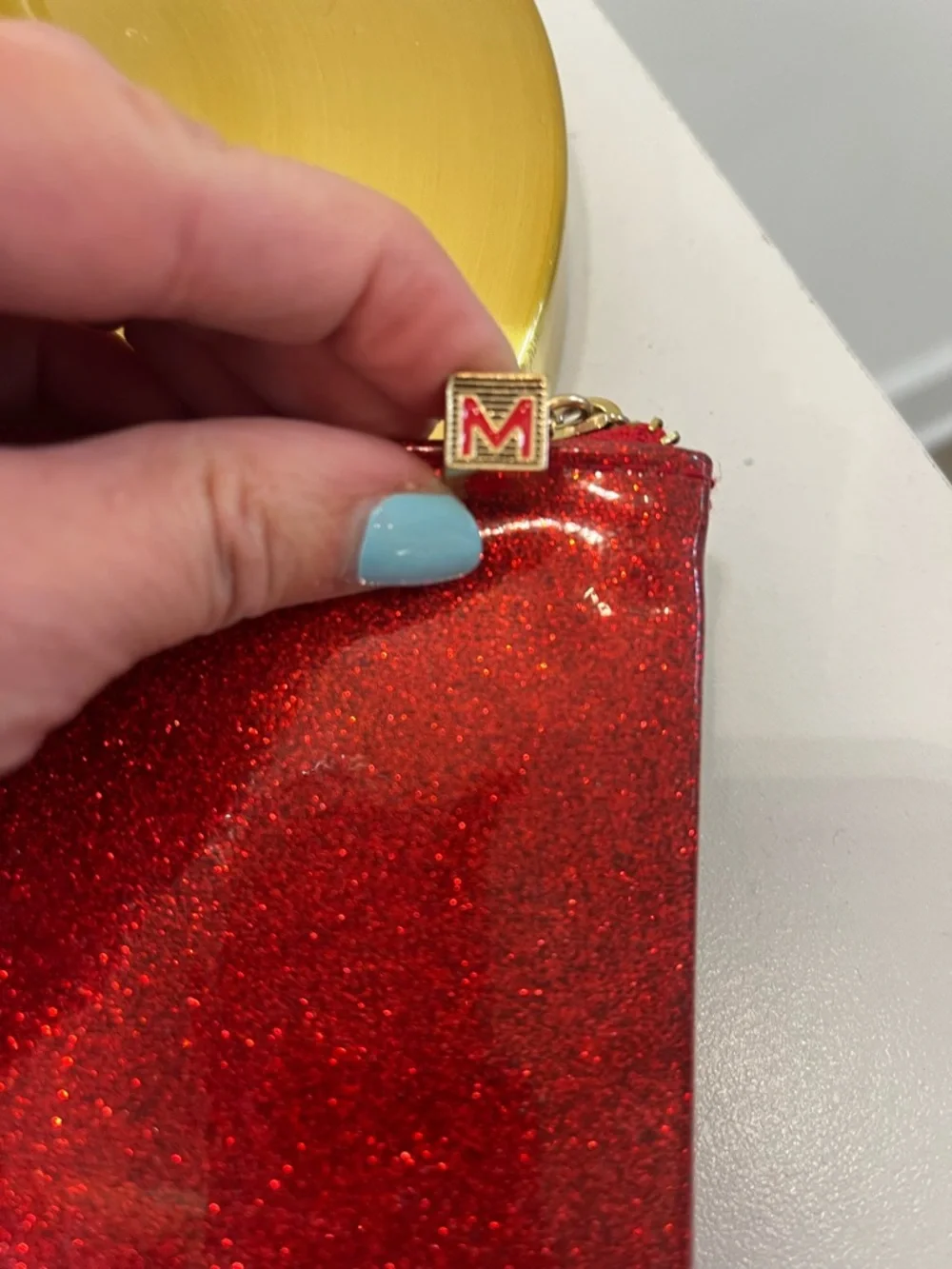 Marc Jacobs Fragrances Red Glitter Zip Cosmetic Pouch