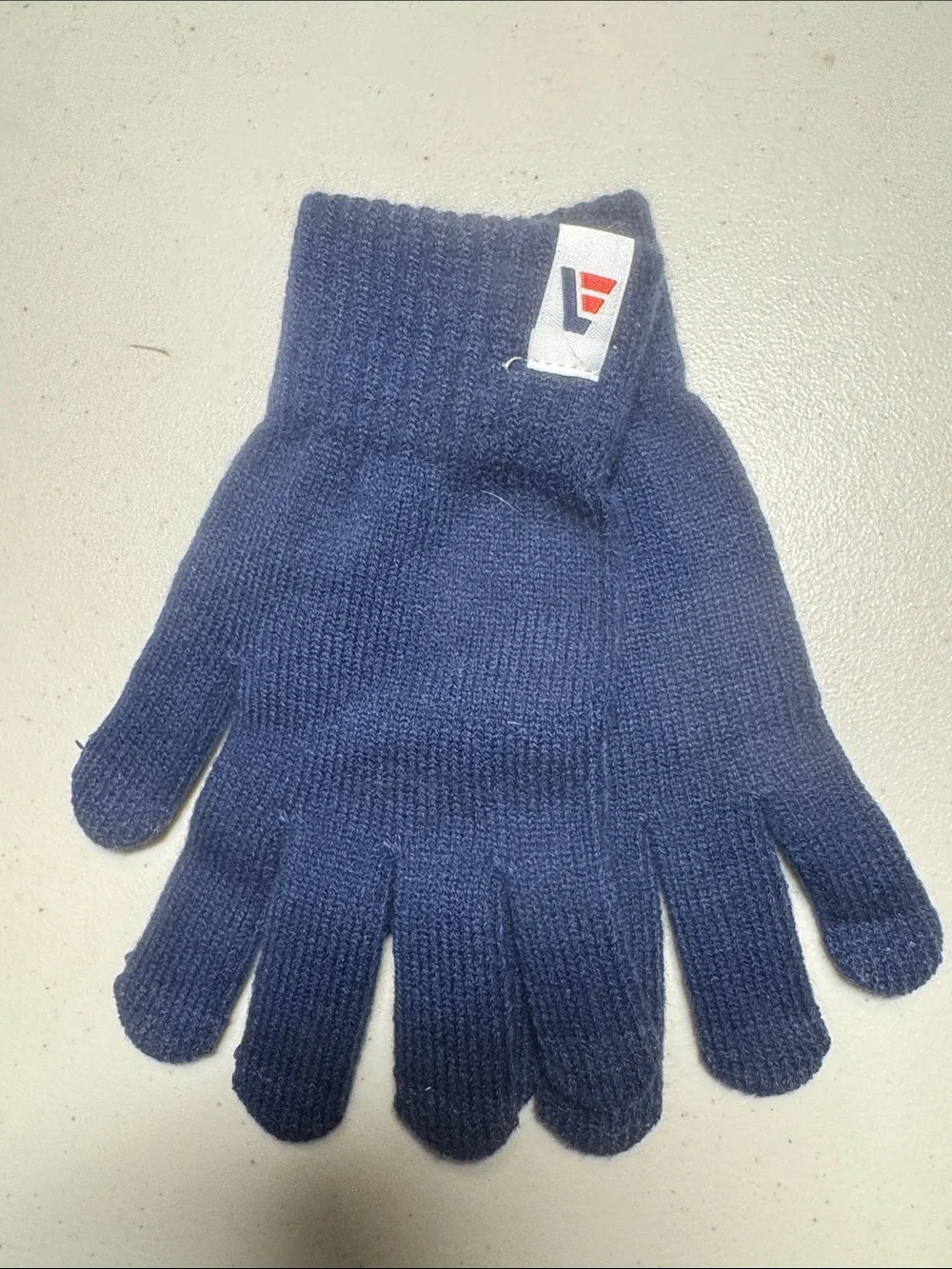 Navy Knit Gloves - Unbranded