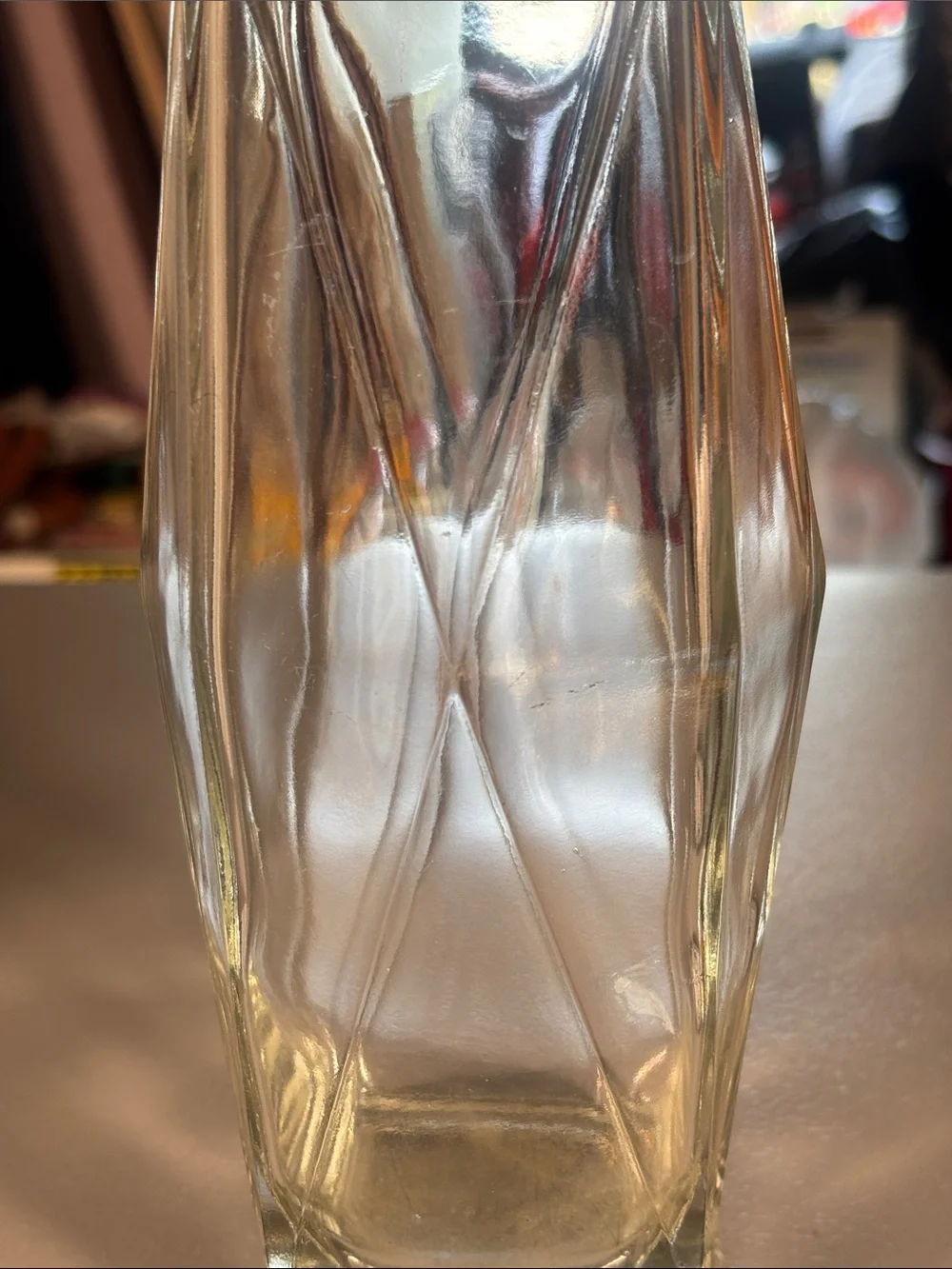Vintage Seagram’s D-126 Clear Glass Liquor Bottle Decanter Geometric 1960s
