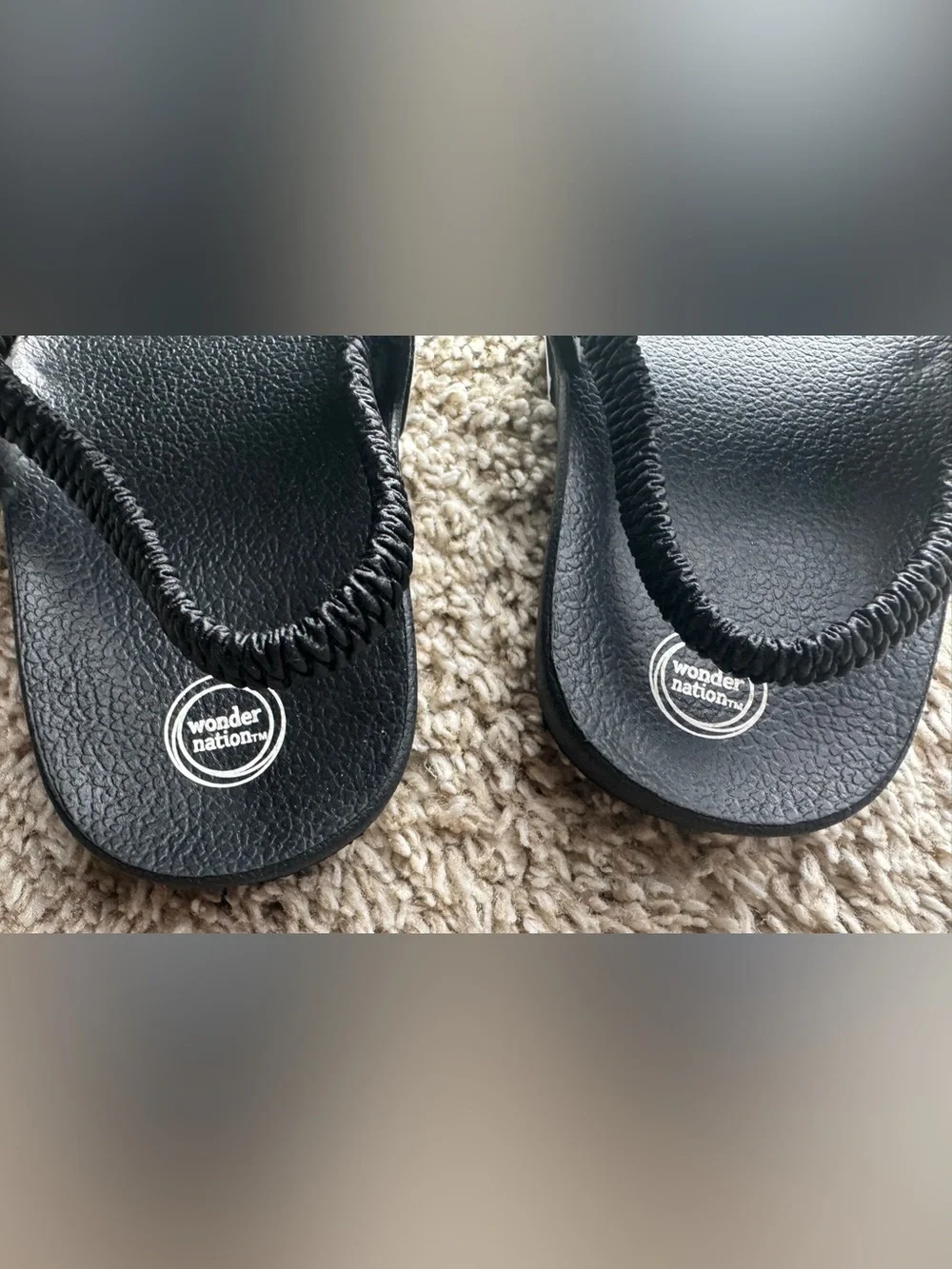 Wonder Nation Toddler Slide Sandals Black White Striped Size 5