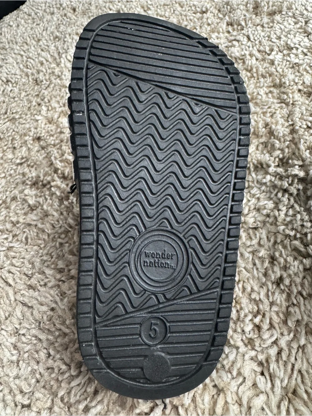 Wonder Nation Toddler Slide Sandals Black White Striped Size 5