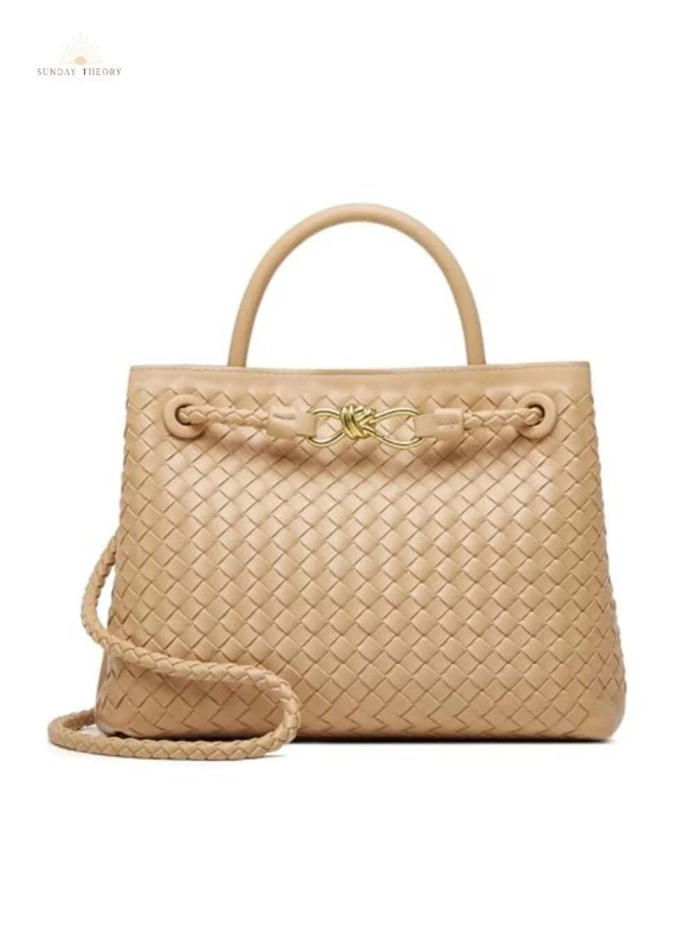 Woven Vegan Leather Crossbody Bag Women Handbag Satchel