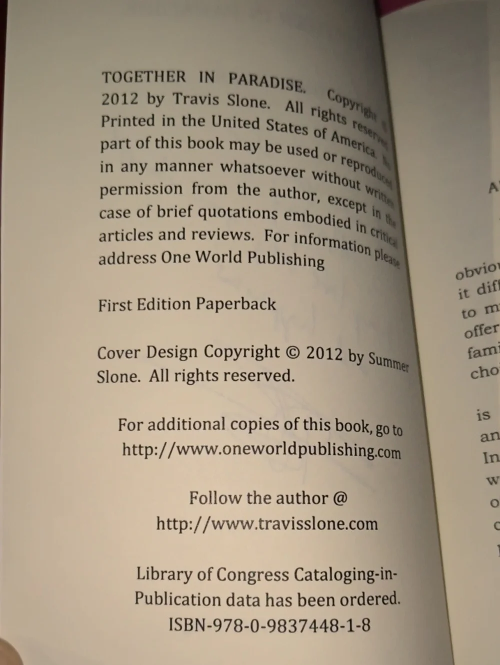 ONE WORLD book overview