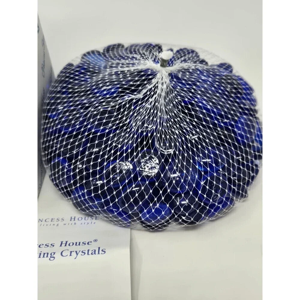 VINTAGE NOS PRINCESS HOUSE DECORATING CRYSTALS ROYAL BLUE 3 LBS VASE FILLER 099B