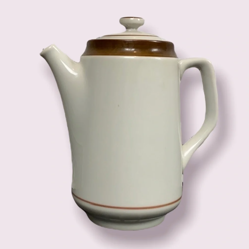 Vintage stoneware 70s teapot
