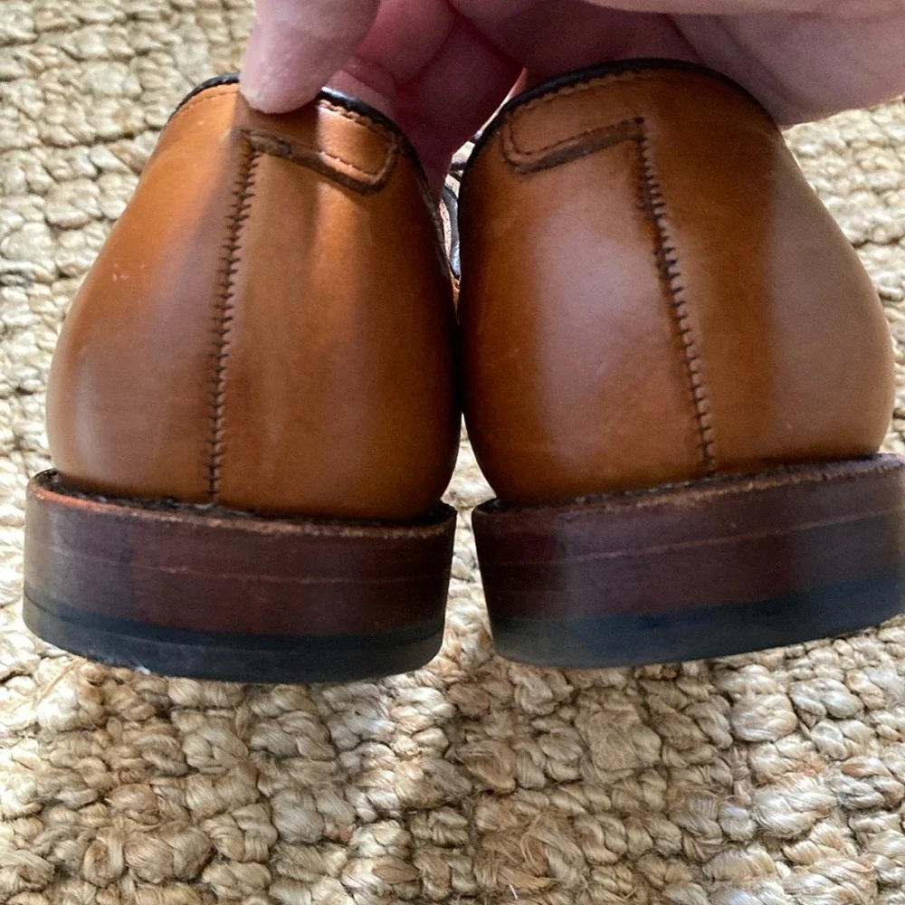 Alan Edmonds Mens Madison Avenue Size 7.5D Brown Leather Cap Toe Oxford Shoes‎
