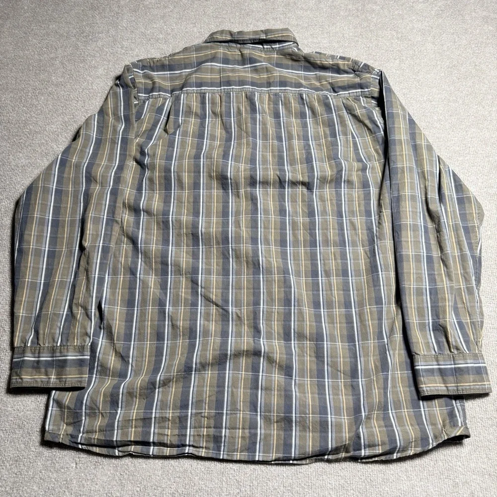 The North Face Men's XL Long Sleeve Multicolor‎ Green Gray Plaid Button Down
