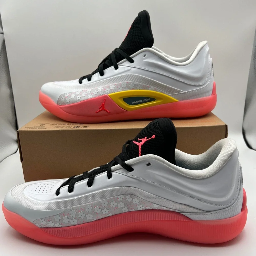 Jordan Zion 3 Basketball Shoes Mens 14 White Pink‎ Yellow Floral Low Top Sneaker