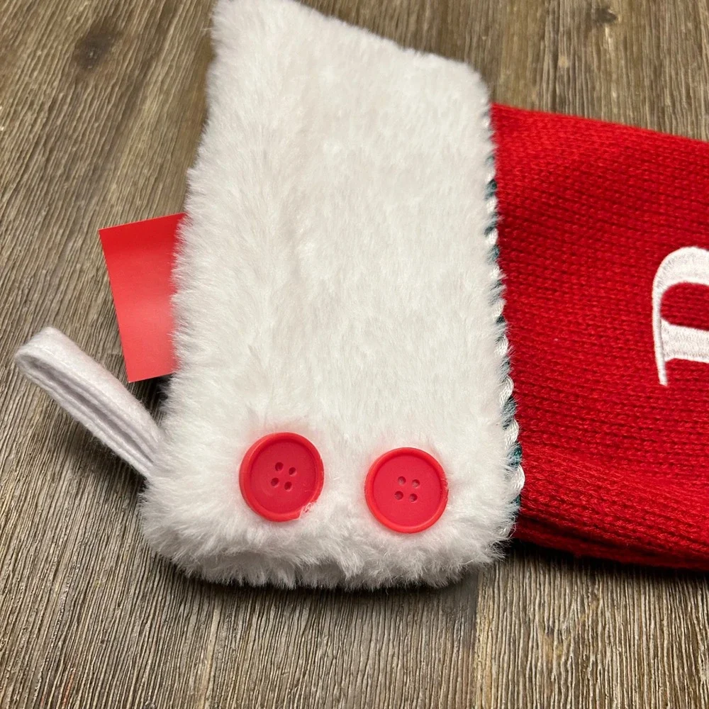 Red Knit Christmas Stocking Initial P Holiday Decoration‎ Decor 21