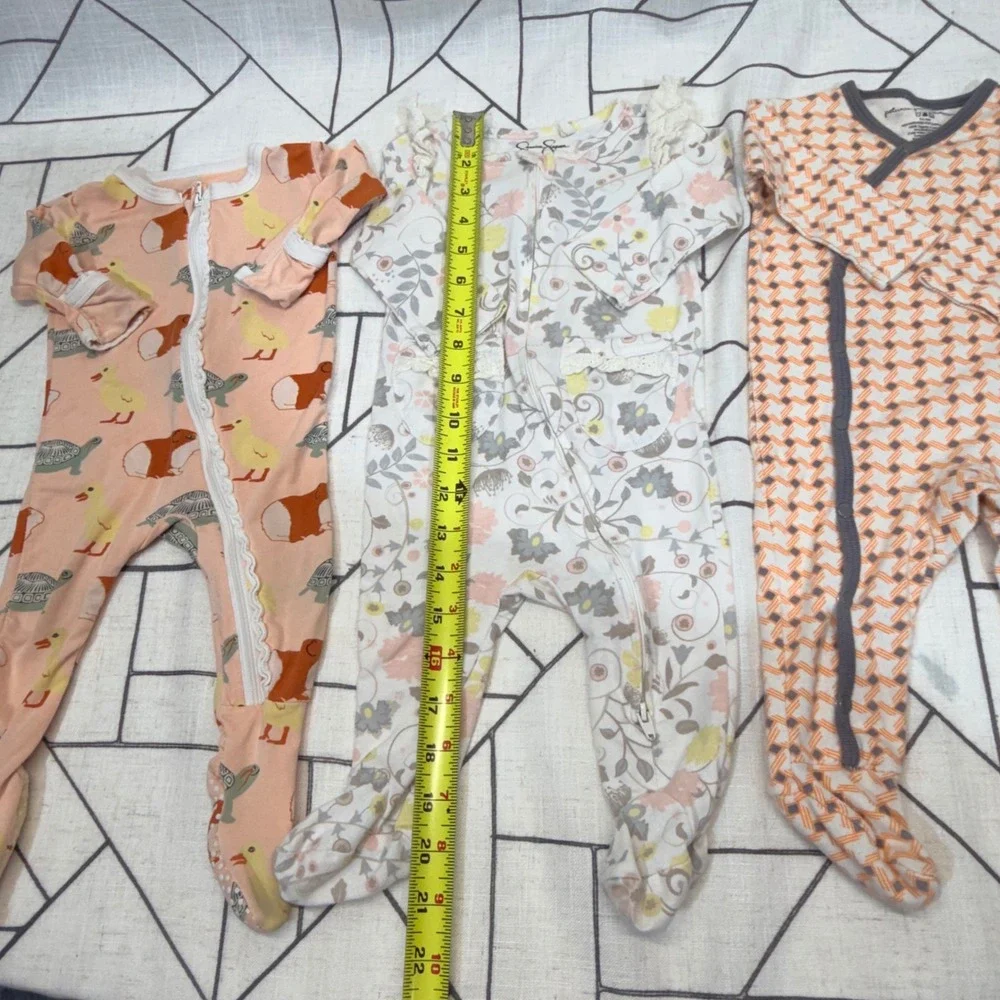 Lot of‎ 3 Kickee Pants Jessica Simpson Petunia Pickle Bottom Sleepers 3-6M