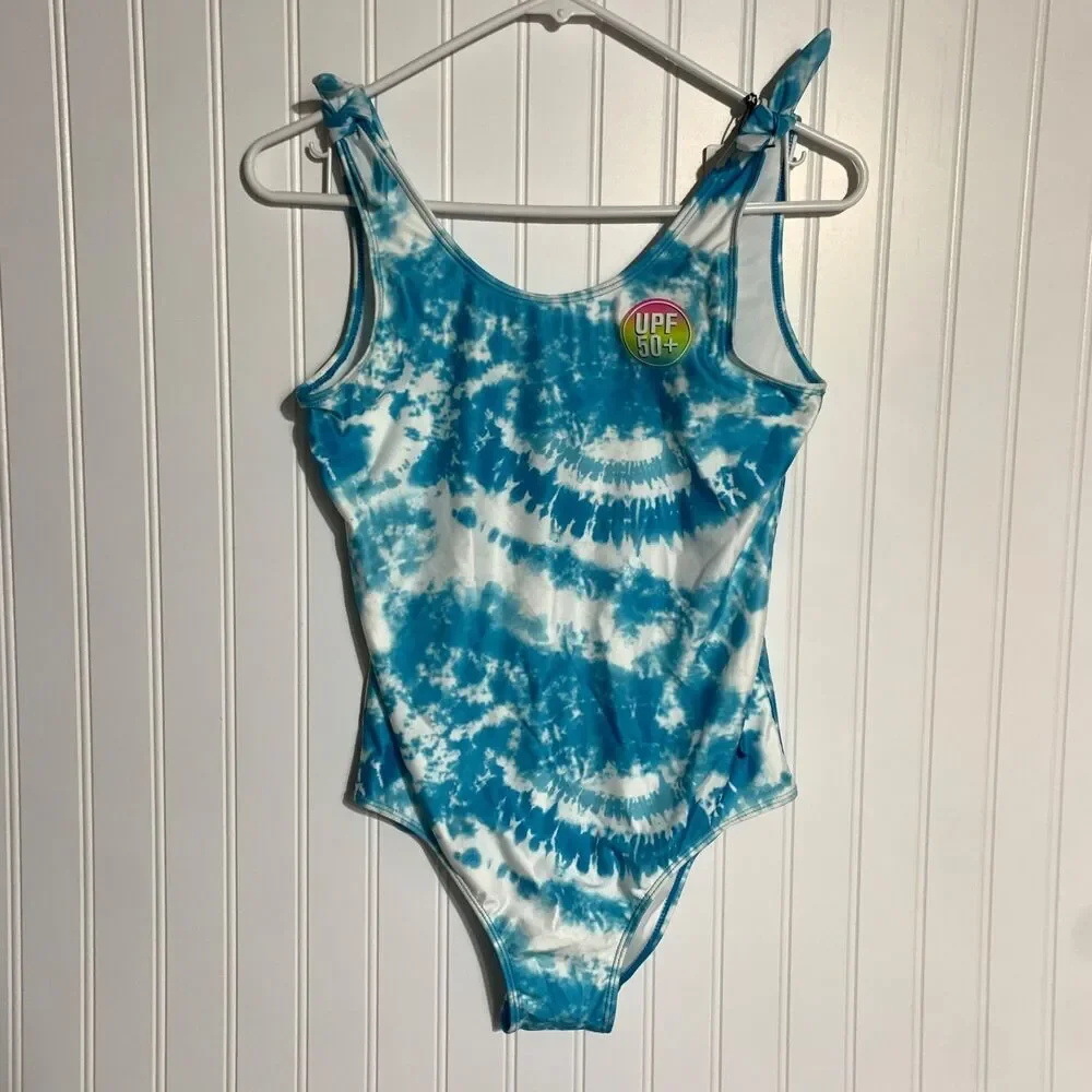 Hurley Girls One Piece Swimsuit Blue Tie Dye Swimwear Youth XL 13-15 Y‎