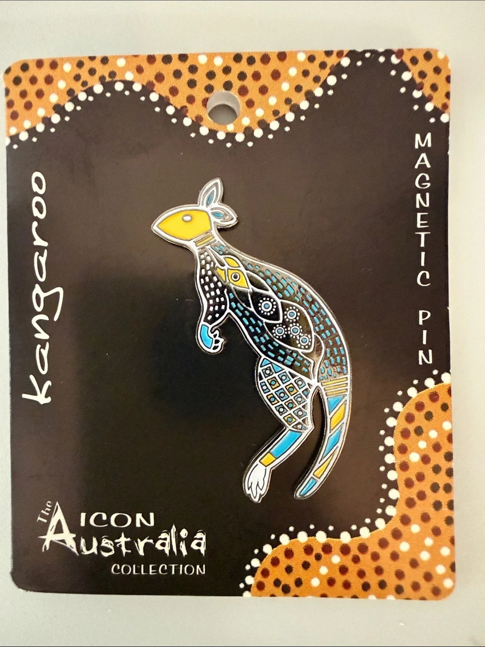 Kangaroo Enamel Magnetic Brooch