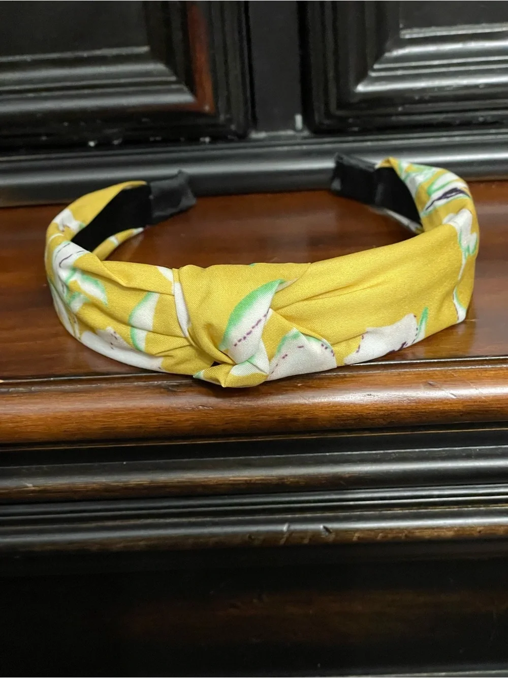 Yellow Floral Knotted Headband - Women Accessories