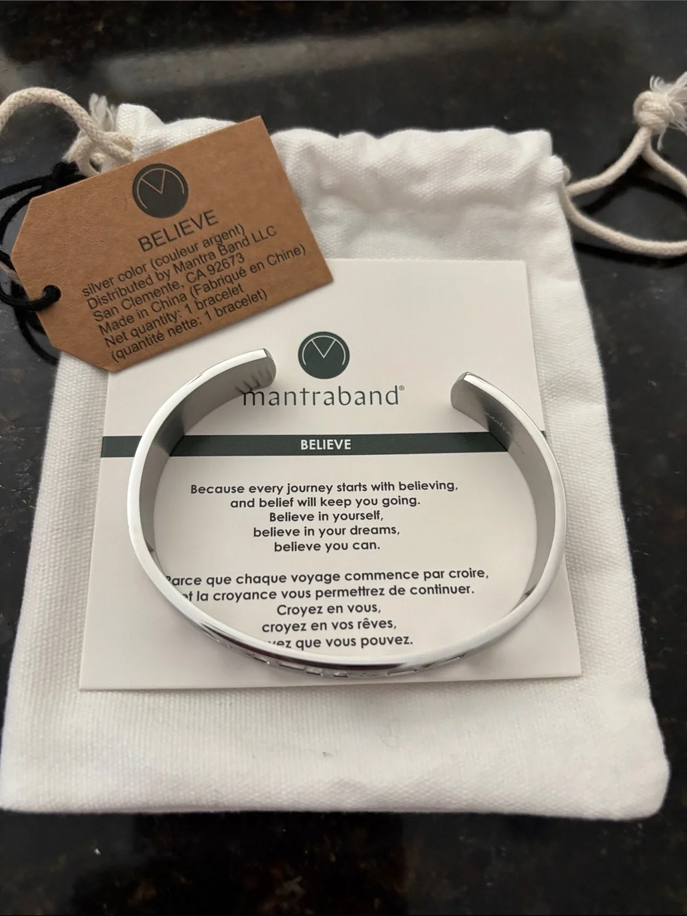 MantraBand polished silver