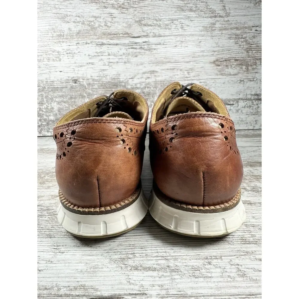 Men's Cole Haan ZeroGrand Brown Leather Wingtip Oxfords Sz 11M EUC!