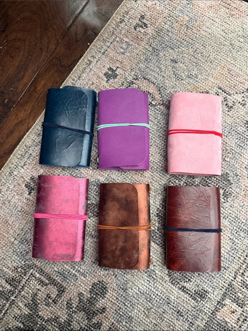 TRACE Leather Nugget Journals in Navy, Purple, Pink, Rose, Copper, and Brown