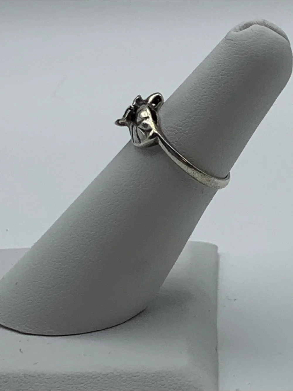 Vintage Shube's Sterling Silver Flower Leaf Ring Size 4.75