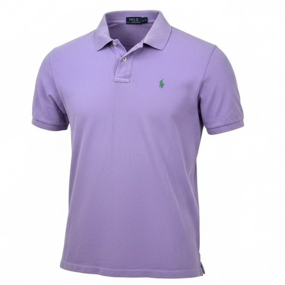 Polo Ralph Lauren Mens Classic Fit Pique Polo Shirt Purple XL‎ Green Pony Logo