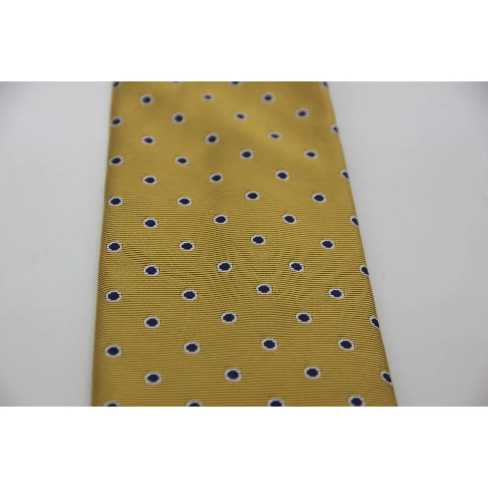 Brooks Brothers Basic Silk Tie Men's Yellow Dot USA Old Money Classic Preppy