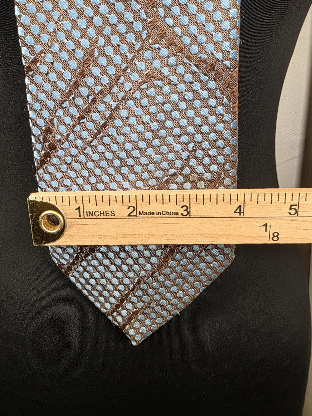 Vintage 70s Sears Wide Tie Brown Blue Disco Geometric Kipper