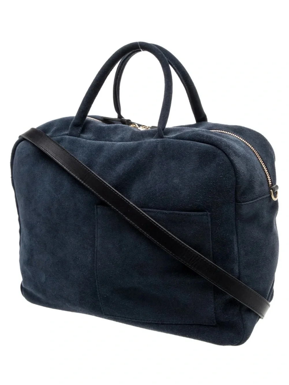Clare V. Claude Suede laptop Bag with Black leather Strap