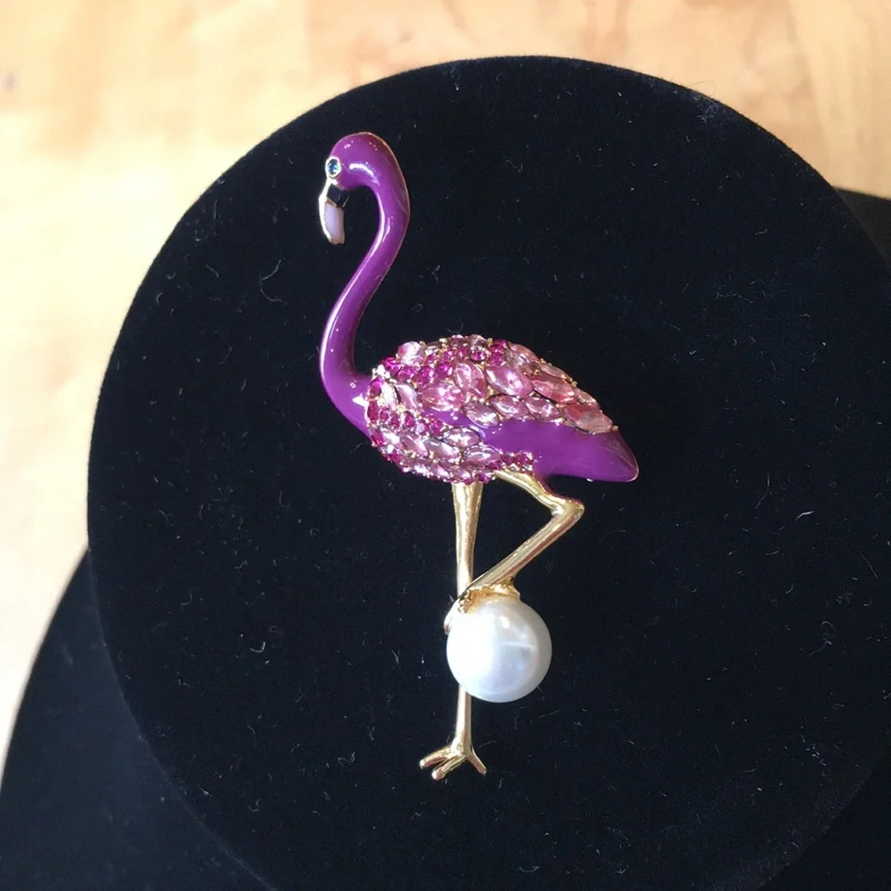 Talbots flamingo brooch