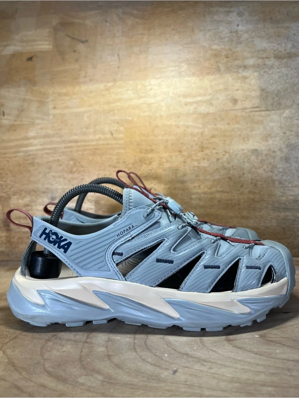 Hoka One One U Hopara Mens Size 8 River Trekking Hiking Sandals Shoes Gray