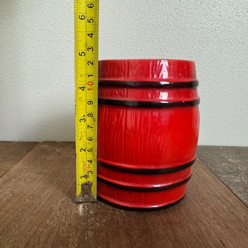 Old McDonald Farm Red Barrel‎ Jar Canister 4.75 inches REPLACEMENT - NO LID
