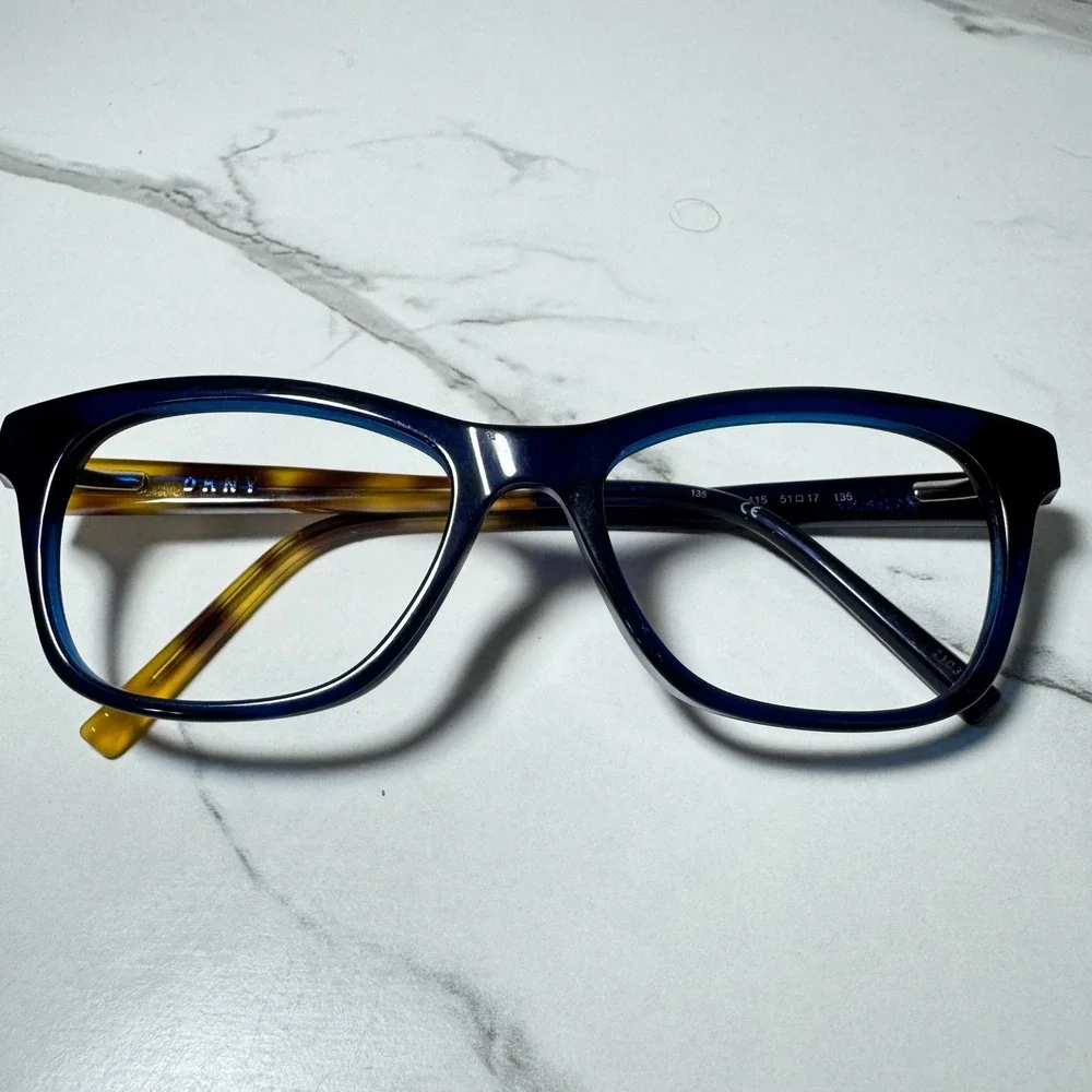 DKNY Eyeglasses Frames Navy Blue Tortoise Rectangular DK5001G 415 51-17-135
