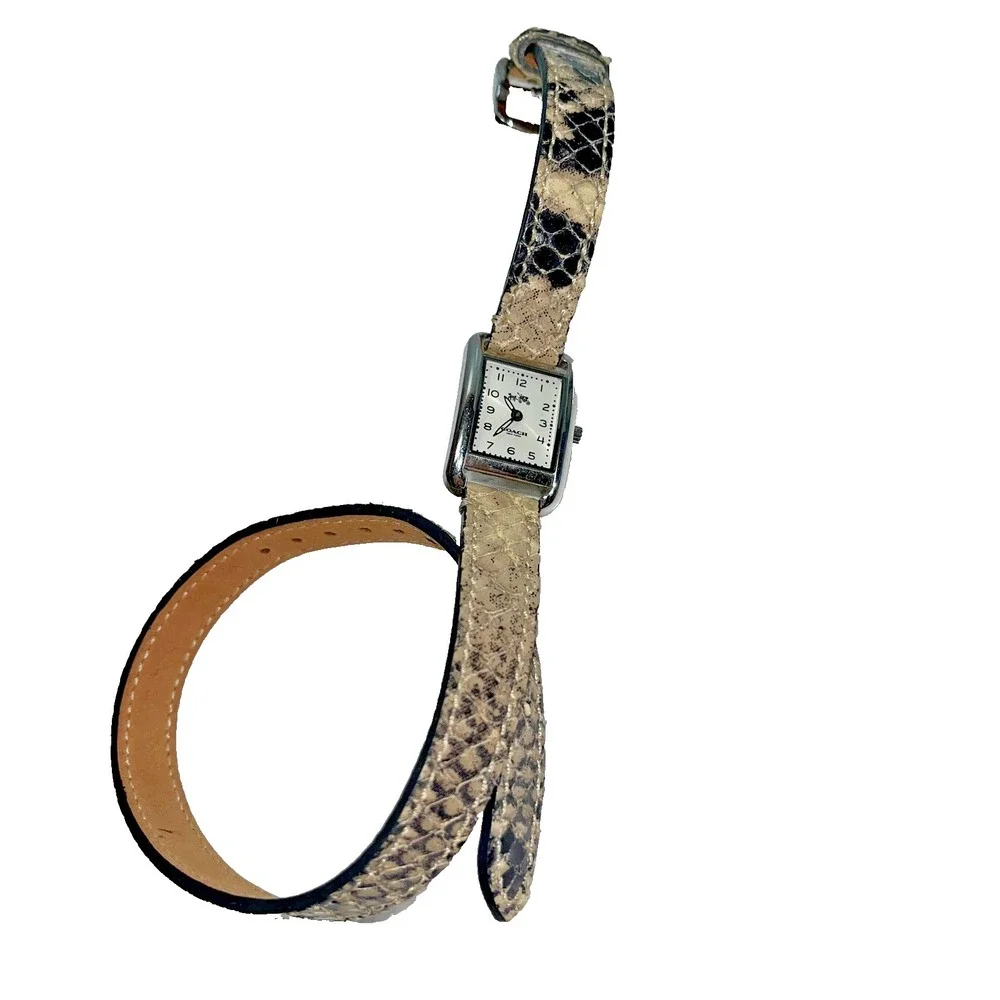 Coach Women's Wristwatch Snake Skin Leather Band‎ UNTESTED