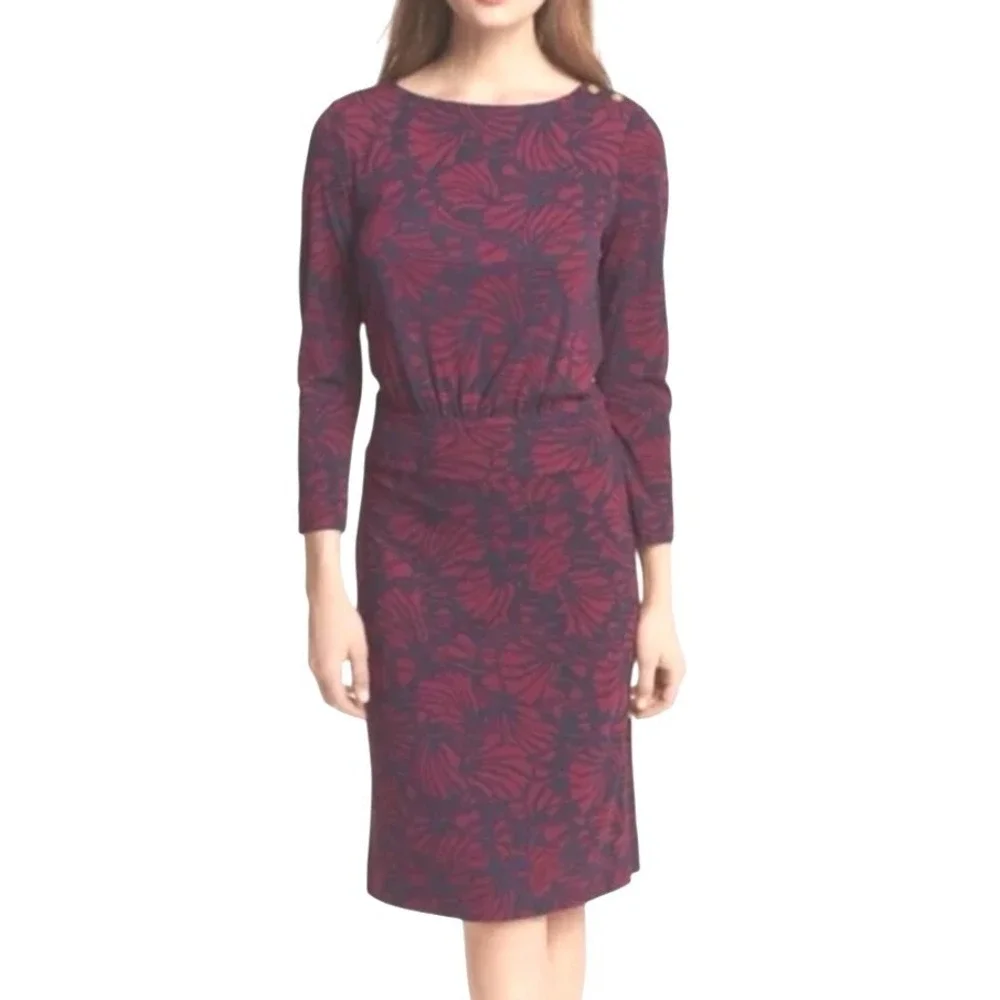Tory Burch Etta‎ Dress in Navy and Pink sz XL NWT