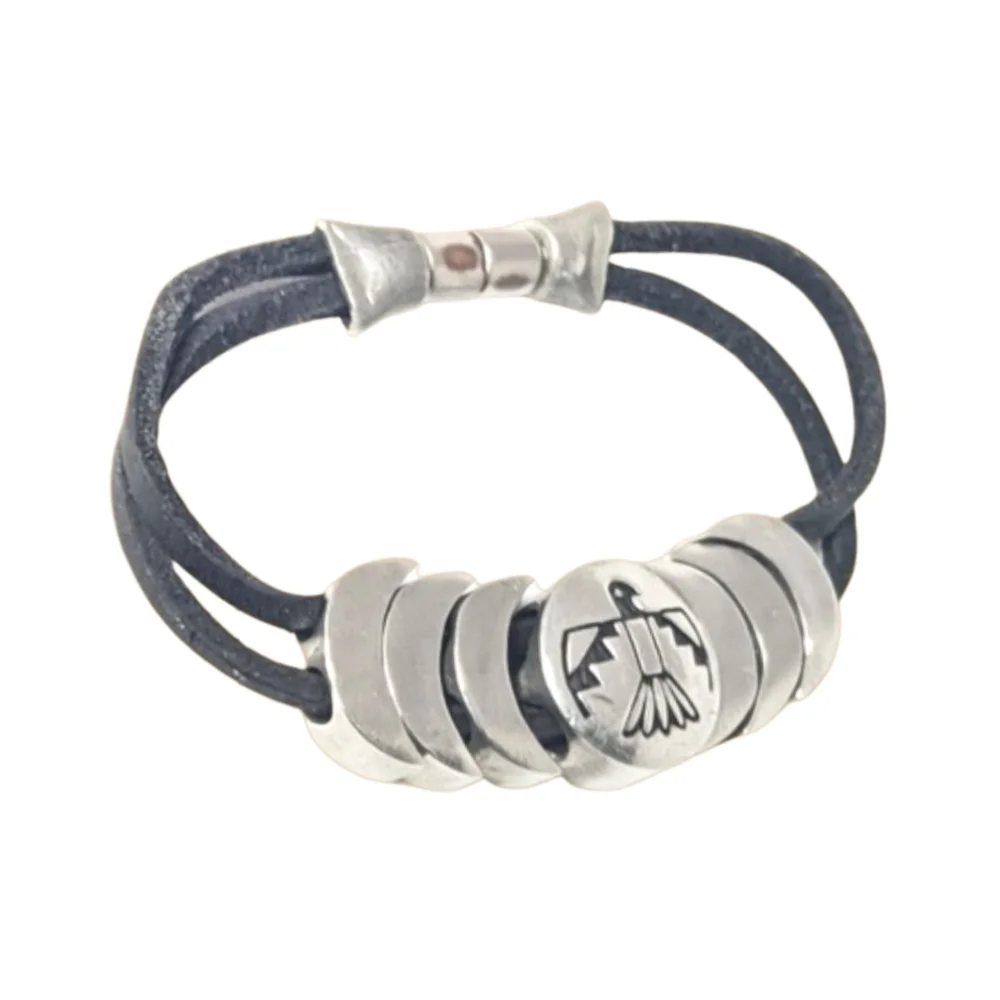 Thunderbird Protector Leather Bracelet w/ Magnetic Closure | Unisex