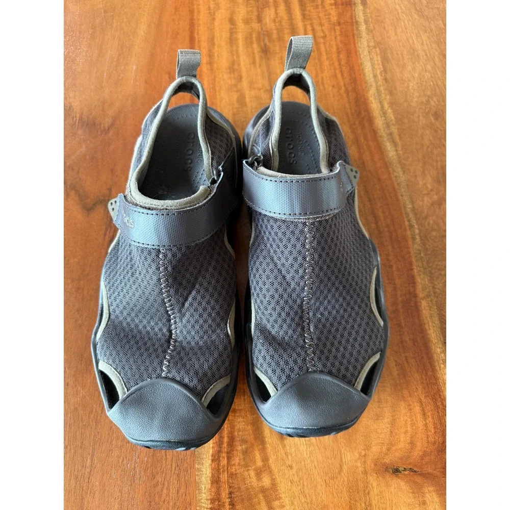 Crocs Men's Swiftwater Mesh Deck Sandal‎ Espresso/Brown Size 10