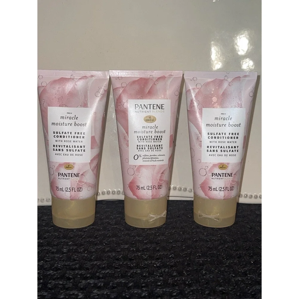 Pantene Miracle Moisture Boost Sulfate Free Conditioner Travel Size 2.5 Oz‎ (3)
