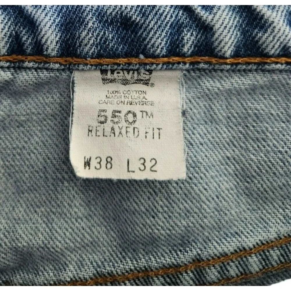 Vintage 90s Levis 550 Relaxed Fit Jeans Mens 38x32 (Fits 36x32) Blue Baggy Denim